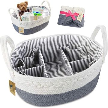 Lzellah Extra Large Rope Diaper Caddy Organizer